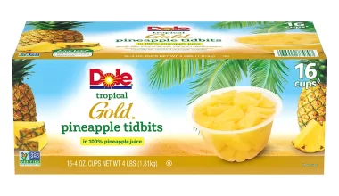 Dole Tropical Gold Premium Pineapple Tidbits 4 oz - 16 Pack