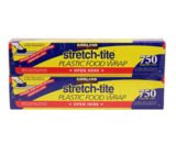 Kirkland Signature Strech-tite Plastic Food Wrap 500' Roll / 2 Pack.