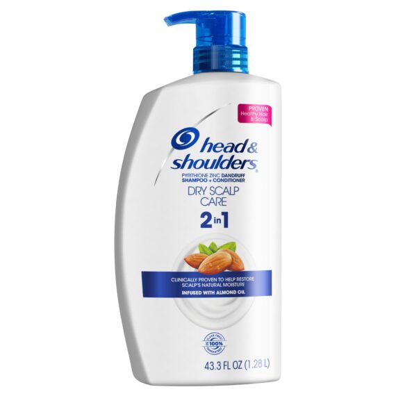 Head & Shoulders 2-in-1 Dry Scalp Care with Almond Oil Anti-Dandruff Shampoo and Conditioner, 43.3 fl. oz.