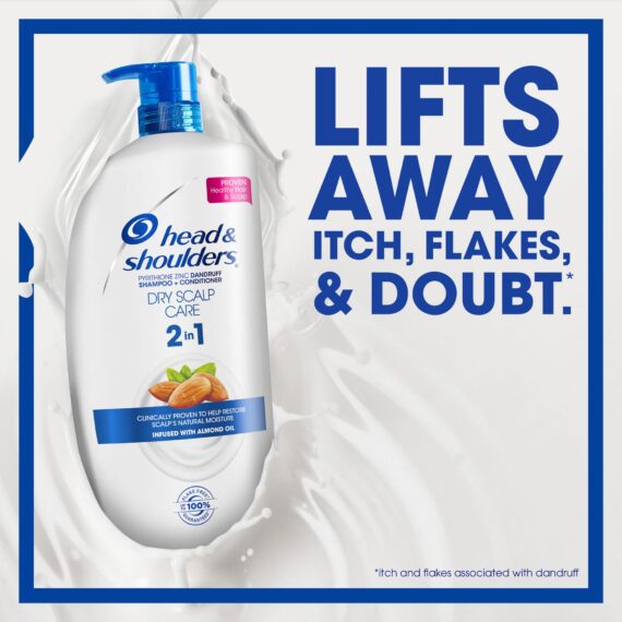 Head & Shoulders 2-in-1 Dry Scalp Care with Almond Oil Anti-Dandruff Shampoo and Conditioner, 43.3 fl. oz.