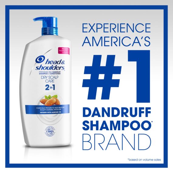 Head & Shoulders 2-in-1 Dry Scalp Care with Almond Oil Anti-Dandruff Shampoo and Conditioner, 43.3 fl. oz.