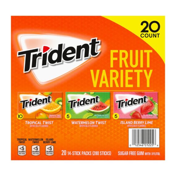 Trident Fruit Sugar-Free Gum Variety Pack, 20 pk./14 ct.