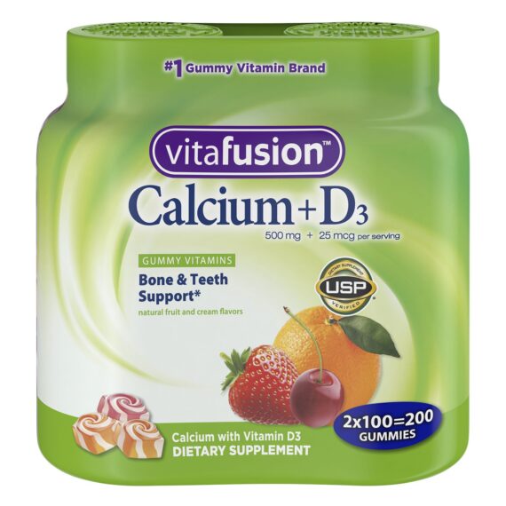 Vitafusion 500mg Calcium Gummy Vitamins for Adults, 2 pk./100 ct.