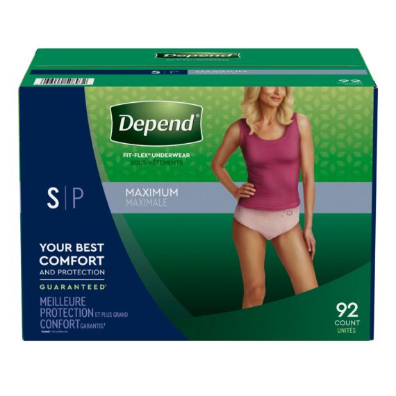 Depend Fit-Flex Small Maximum Absorbency Underwear for Women, 92 ct.