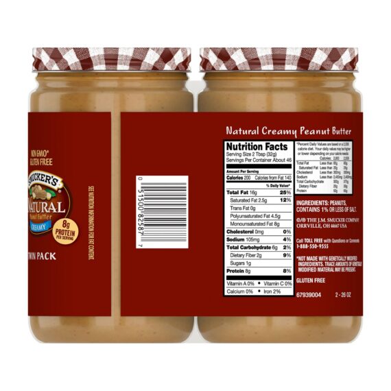 Smucker's Natural Creamy Peanut Butter, 2 pk./26 oz.