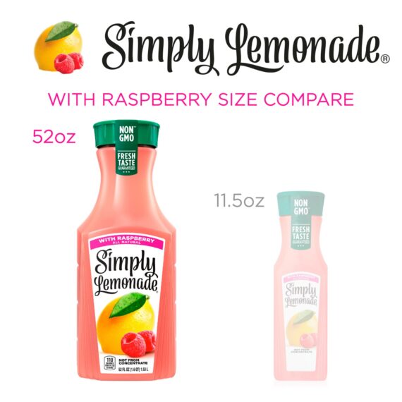 Simply Lemonade with Raspberry Refreshment Bottles, 3 pk./52 fl. oz.