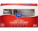 Berkley Jensen Super Premium Heavyweight Plastic Cutlery, 360 ct. - Clear