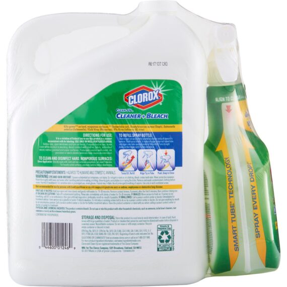 Clorox Clean-Up Cleaner with Bleach Spray Bottle, 32 oz. with Refill Bottle, 180 oz.