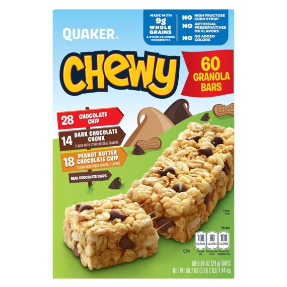 Quaker Chewy Granola Bars Variety Pack, 60 ct.