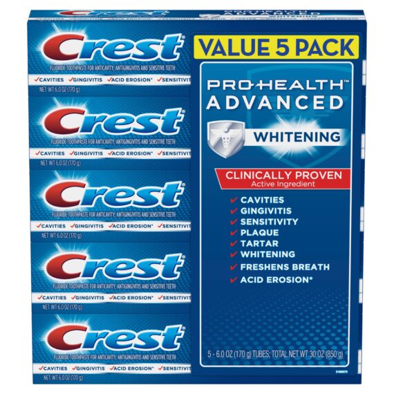 Crest Pro-Health Advanced Whitening Fluoride Toothpaste, 5 pk./6 oz.