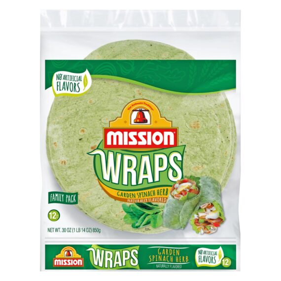 Mission Garden Spinach Herb Wraps, 6 ct.