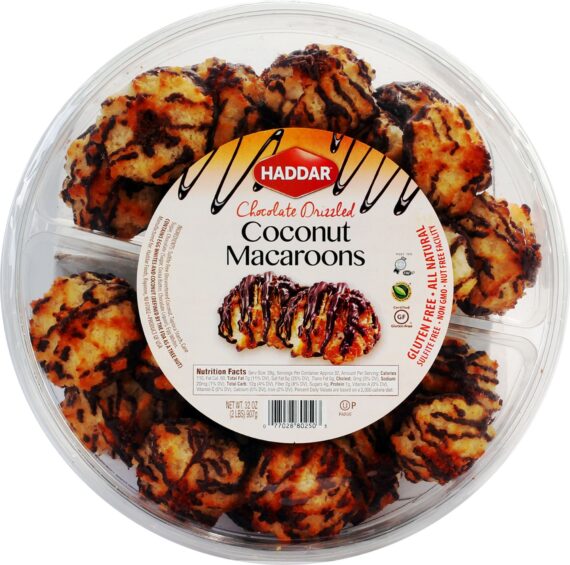 Haddar Chocolate Drizzled Coconut Macaroons, 32 oz.