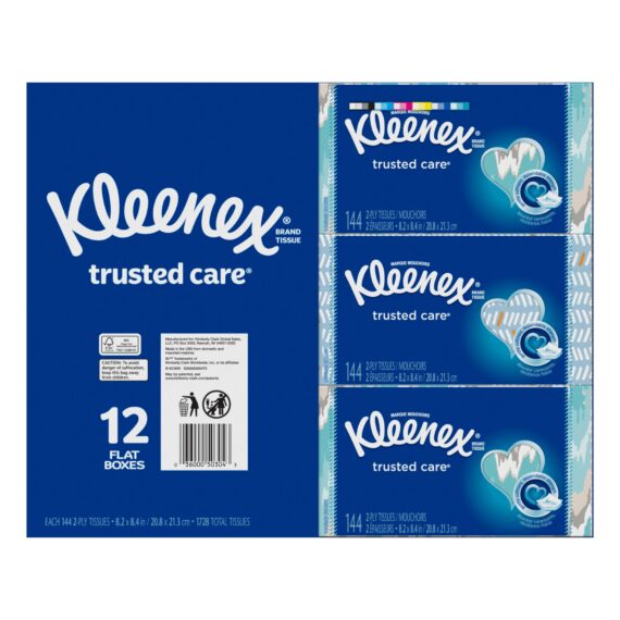 Kleenex Trusted Care Everyday Facial Tissues, 144 ct./12 pk.