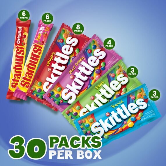 Starburst and Skittles Candy Variety Box, 30 ct.