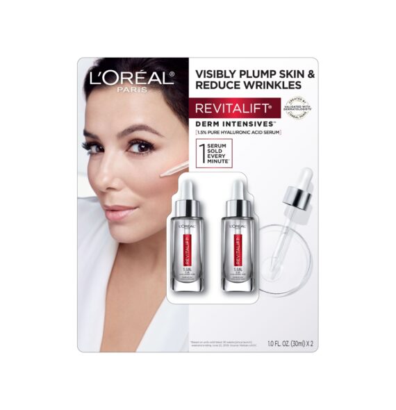 L'Oreal Paris Revitalift HA Serum, 2 ct.