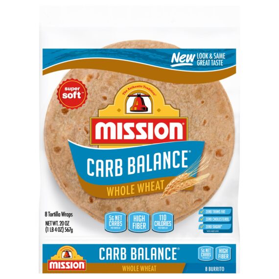 Mission Low Carb Whole Wheat Tortillas, Burrito Size, 8 ct.