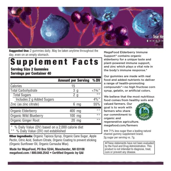 MegaFood Elderberry Immune Support Gummies, 80 ct.