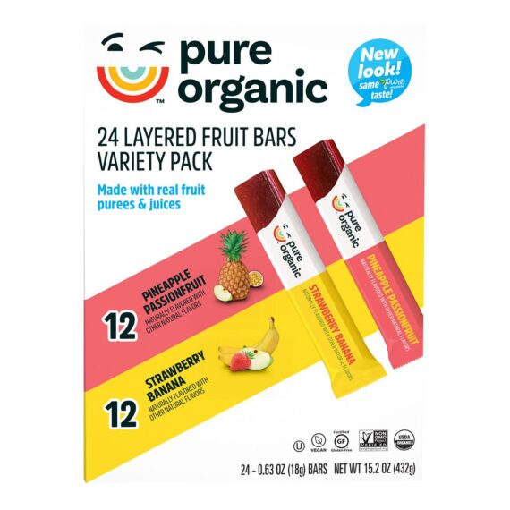 Pure Organic Layered Fruit Bars, Variety Pack, 24 ct.