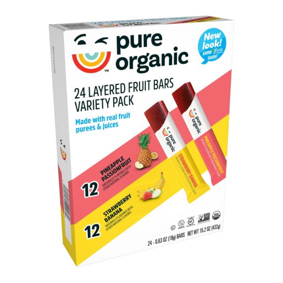 Pure Organic Layered Fruit Bars, Variety Pack, 24 ct.