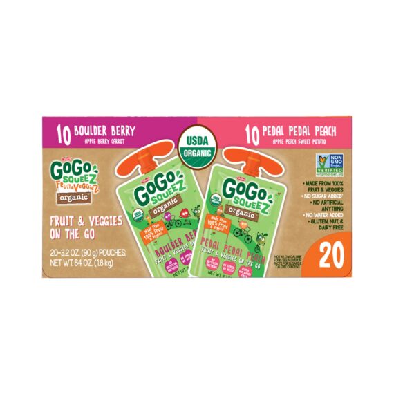 GoGo SqueeZ Organic Fruit and Veggiez, 20 ct.