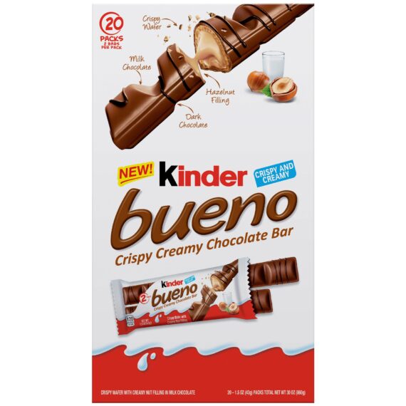 Kinder Bueno Crispy Creamy Chocolate Bars, 20 ct.