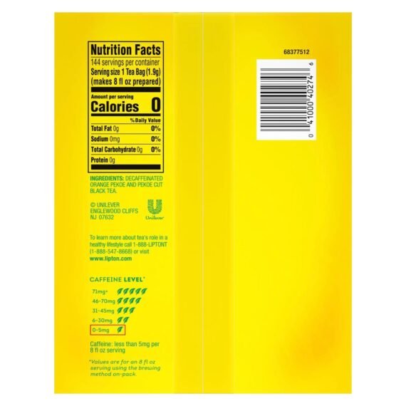 Lipton Decaffeinated Tea Bags, 144 pk.
