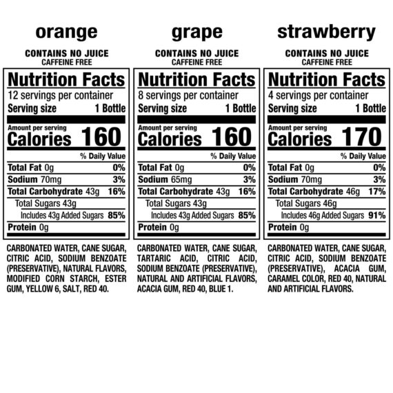 Crush Orange, Strawberry, and Cream Soda Real Sugar Variety Pack, 24 pk./12 oz. Glass Bottles