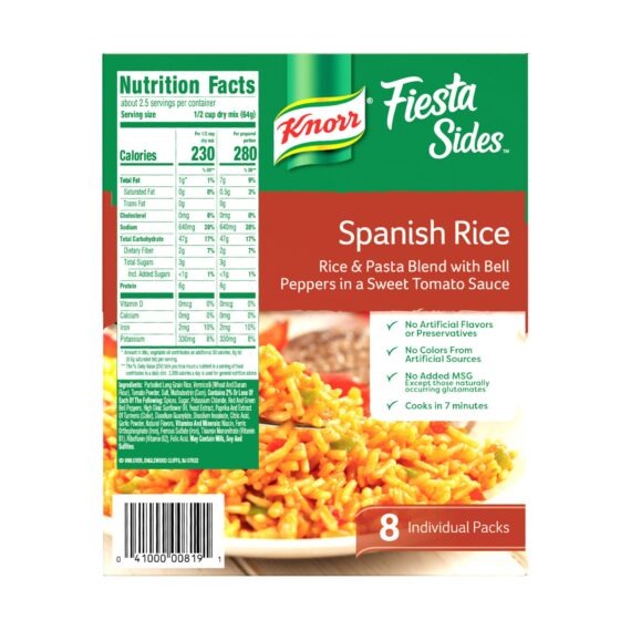 Knorr Fiesta Sides Spanish Rice, 8 ct./5.6 oz