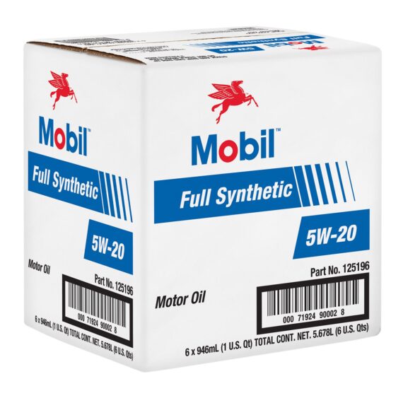 Mobil Full Synthetic Motor Oil 5W-20, 6 pk./1 qt.