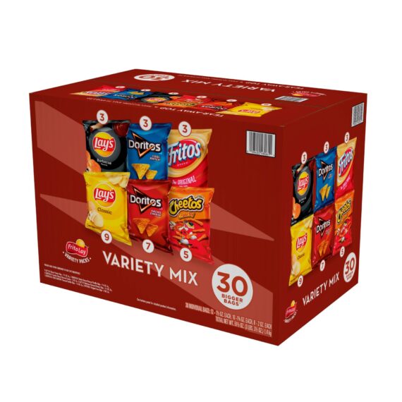 Frito-Lay Variety Mix of Chips and Snacks, 30 ct.