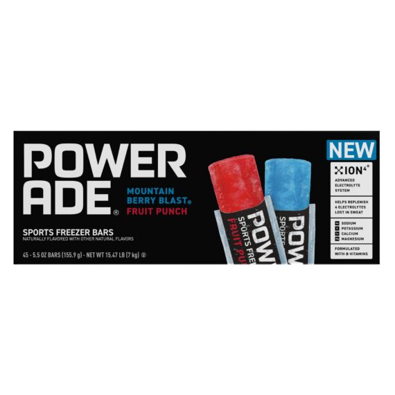 Powerade Sports Freezer Bars - Mountain Berry Blast and Fruit Punch, 45 ct./5.5 oz.