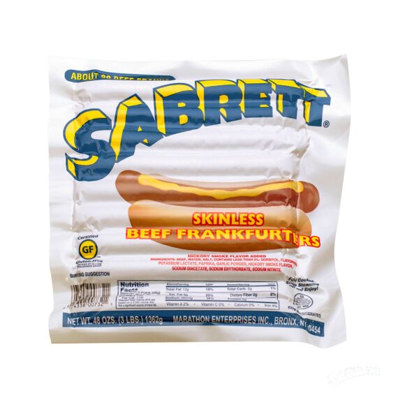 Sabrett Skinless Beef Franks, 3 lbs.