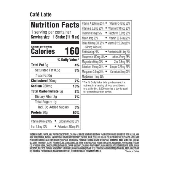 Premier Protein Cafe Latte Shake, 15 ct./11 oz.