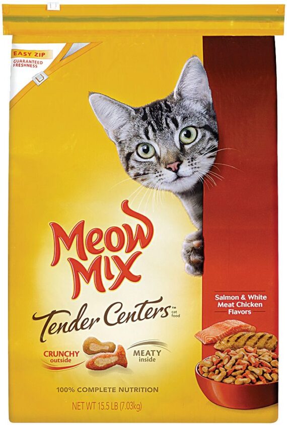 Meow Mix Tender Centers Salmon & White Meat Chicken Flavor Dry Cat Food, 15.5 lbs.