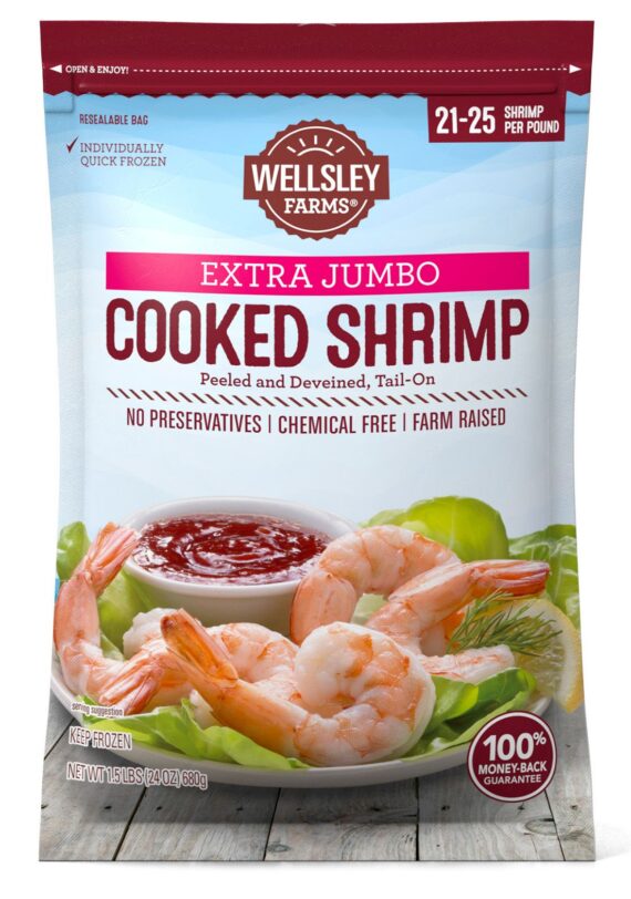 Wellsley Farms Extra Jumbo Cooked Shrimp, 1.5 lbs.