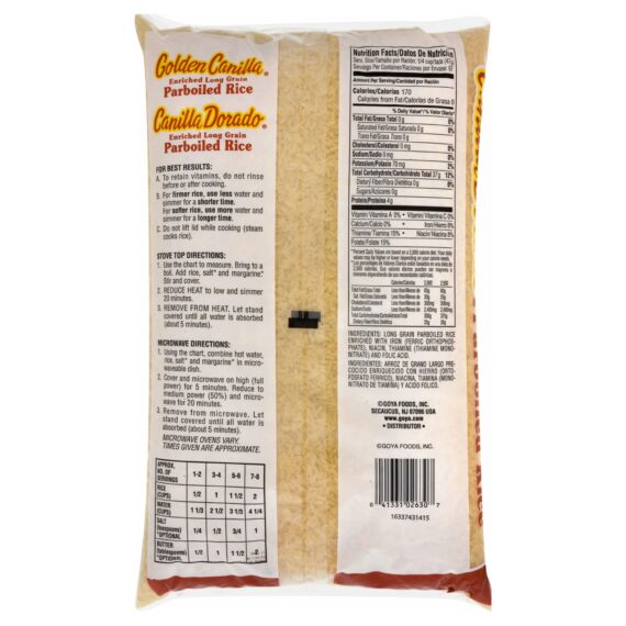 Golden Canilla Enriched Long Grain Parboiled Rice, 10 lbs.