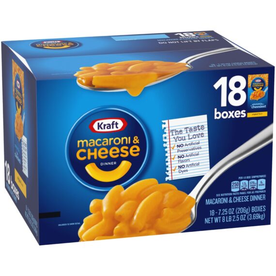 Kraft Original Flavor Macaroni & Cheese Dinner, 18 pk./7.25 oz.