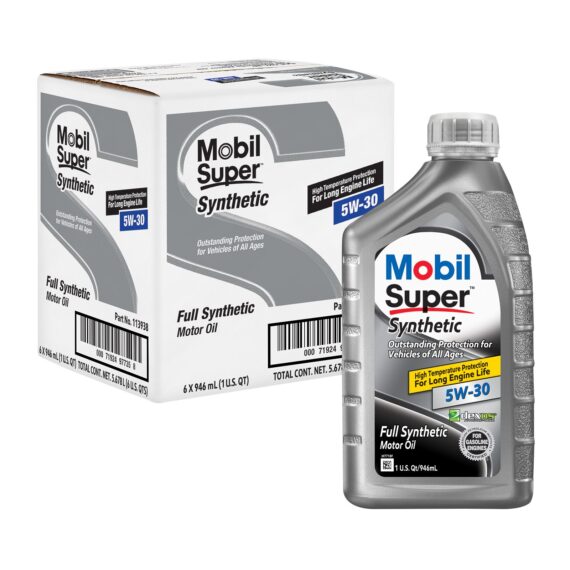 Mobil Super Synthetic Motor Oil 5W-30, 6 pk./1 qt.