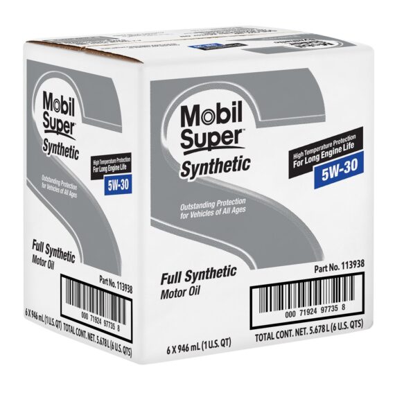 Mobil Super Synthetic Motor Oil 5W-30, 6 pk./1 qt.