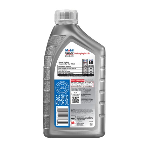 Mobil Super Synthetic Motor Oil 5W-30, 6 pk./1 qt.