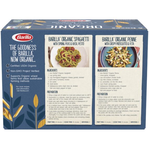 Barilla Organic Penne & Spaghetti Pasta, 6 pk./16 oz.