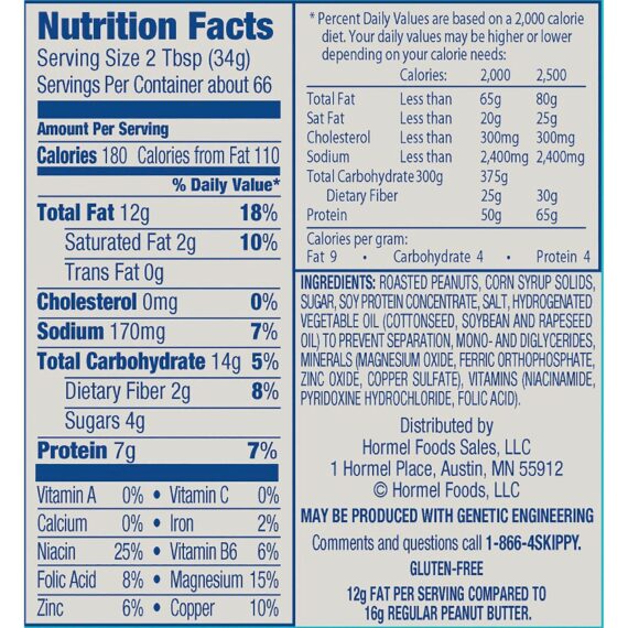 Skippy Reduced Fat Peanut Butter, 40 oz., 2 ct.