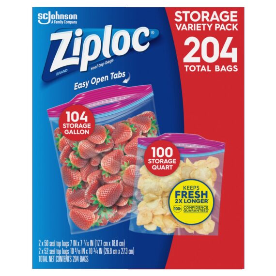 Ziploc Mixed Storage Variety Pack, 204 ct.