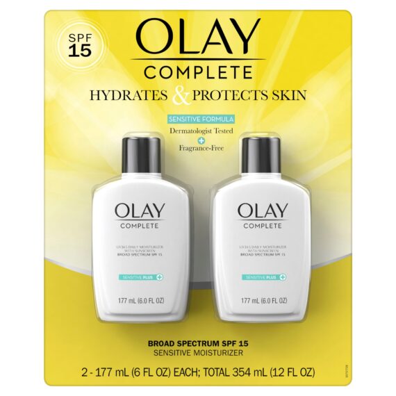 Olay Complete Lotion Moisturizer with SPF 15 Sensitive, 2 pk./12 oz.