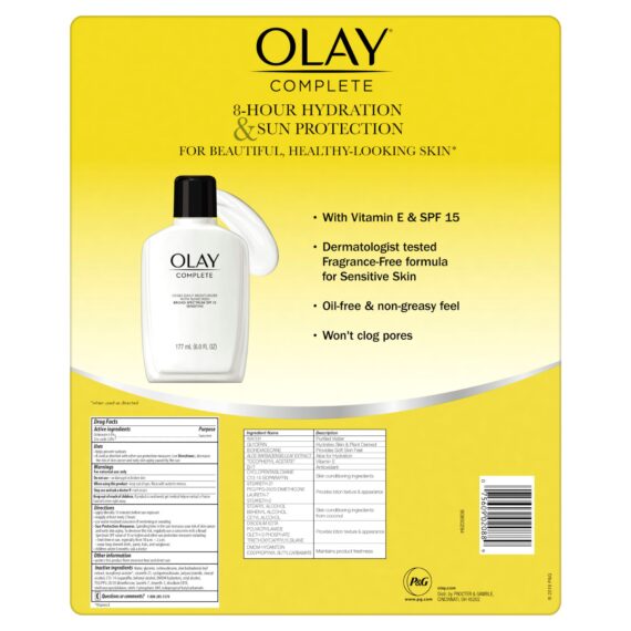 Olay Complete Lotion Moisturizer with SPF 15 Sensitive, 2 pk./12 oz.