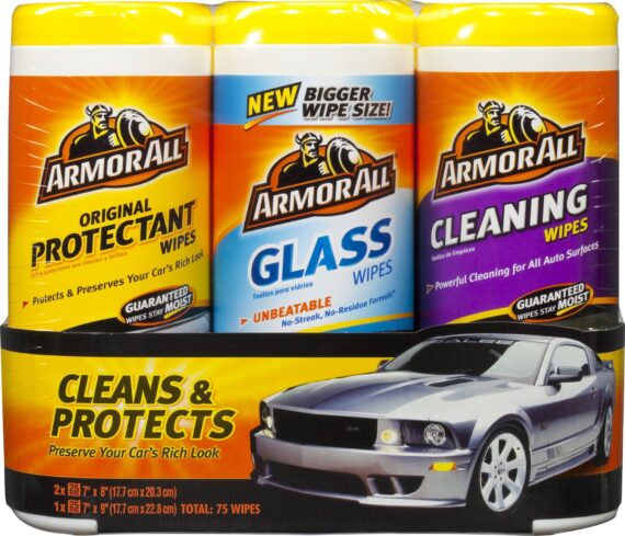 Armor All Protectant, Cleaning and Glass Wipes, 3 pk.