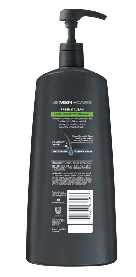 Dove Men+Care Fresh and Clean 2-in-1 Shampoo and Conditioner, 40 oz.