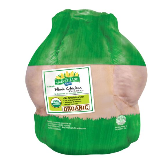 Harvestland by Perdue Organic Whole Chicken, Approx. 5 lbs., 4.75-5.75 lb