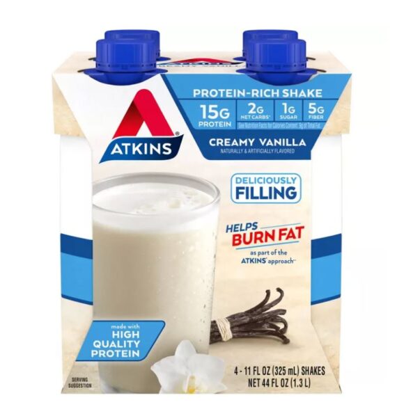 Atkins Nutritional Shake - Creamy Vanilla - 4pk-44 fl oz