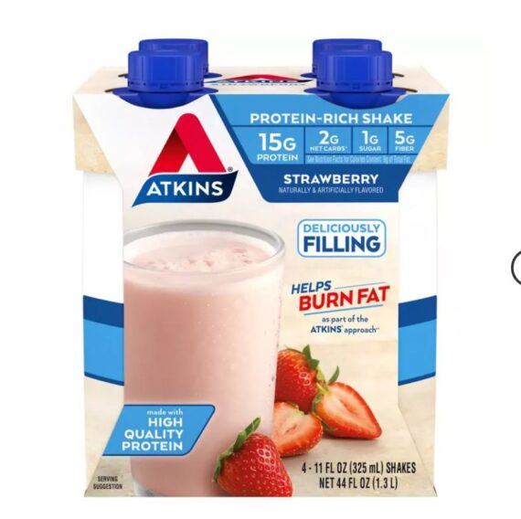 Atkins Protein Shake - Strawberry -4pk 44 fl oz
